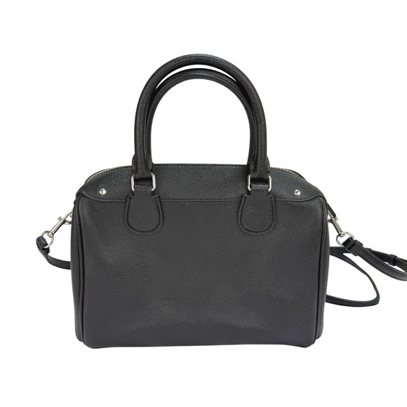 Coach Mini Bennett F25799 Black Leather Patch Rainbow Satchel Crossbody Bag EUC - Picture 3 of 11